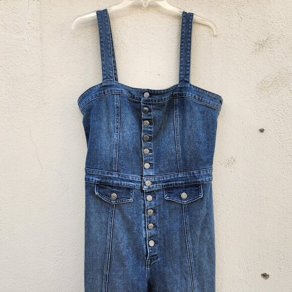 GRLFRND Hill Slim Denim Jumpsuit Overalls Alive Again - Picture 5 of 8